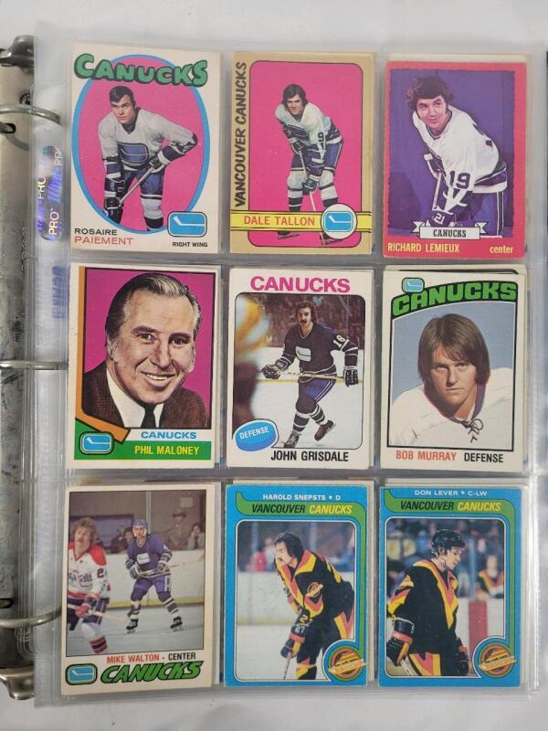 1971 - 2024 Vancouver Canucks NHL Hockey Trading Card Singles , 207 Trading Cards