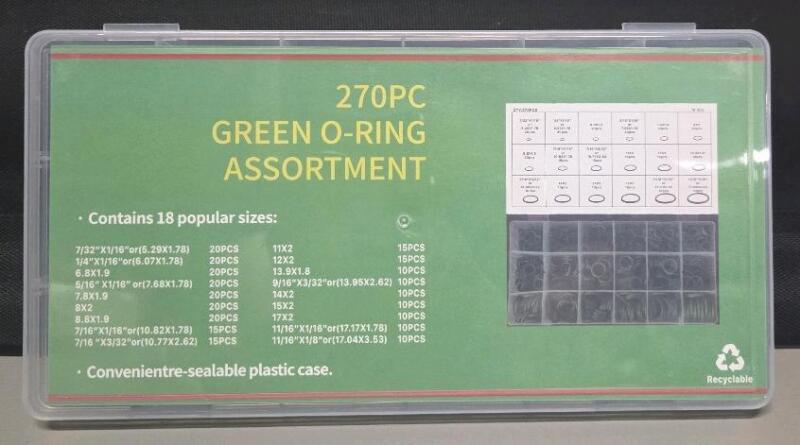 New 270pc Green O-ring Assortment