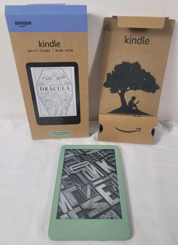 As New - Amazon 6" Kindle 16gb. 11th Gen , Matcha . Open Box
