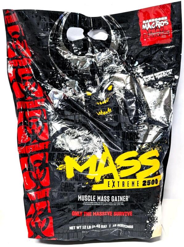 New MASS EXTREME 2500 Muscle Mass Gainer, 12lbs / 19 Servings [BB 08/2028]