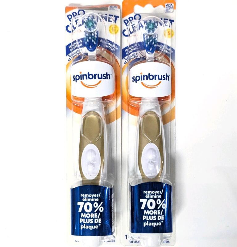 2 New SpinBrush Pro Clean Powered Toothbrushes