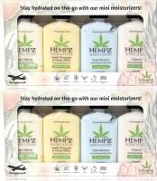 2 New HEMPZ Everyday Favorities, 4-Piece Mini Lotion Gift Sets, 2.25 oz Each