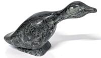 Signed Vintage Herb Faucher Inuit Hand-Carved Goose / Waterbird Figure, 4.5" Tall