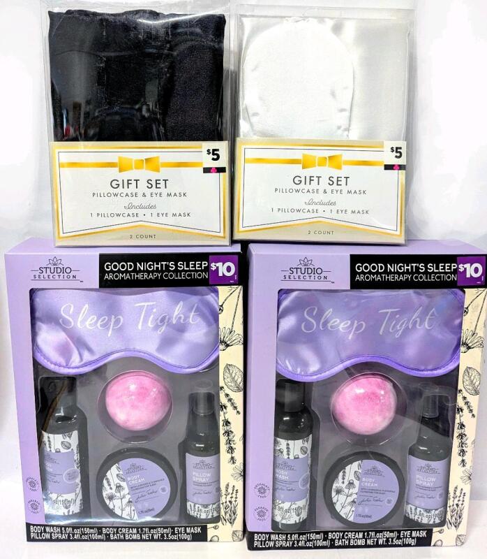 New Self-Care Gift Sets: 2 Sets Good Night Sleep Aromatherapy Collections & 2&times; Pillow Case & Eyemask Combo [EXP 04/2027]