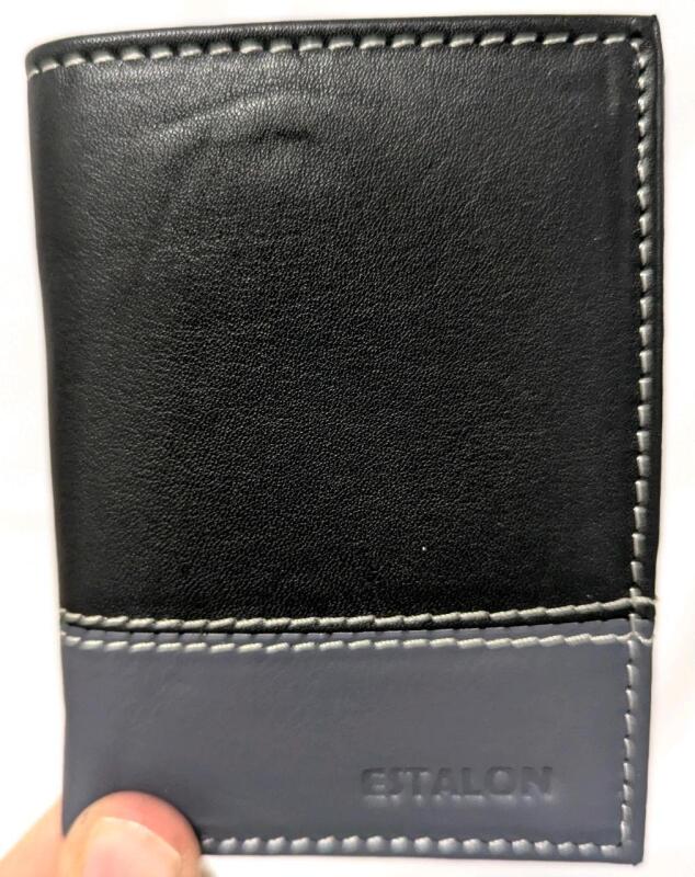 New Estalion Slim RFID Genuine Leather Front Pocket Trifold Wallet