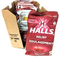 [EXP 11/2025] 12 New Bags HALLS Relief Cherry Flavour Cough Drops Lozenges / 30 Per Bag