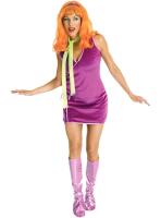 New O/S Women's (Fits Up To Size 12) SCOOBY DOO Daphne Blake Costume: Dress, Neck Scarf. Wig & Boot Covers