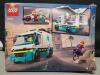 As New - LEGO City Emergency Ambulance Build Set , # 60451 . Box has some bend damage - Sealed - 2