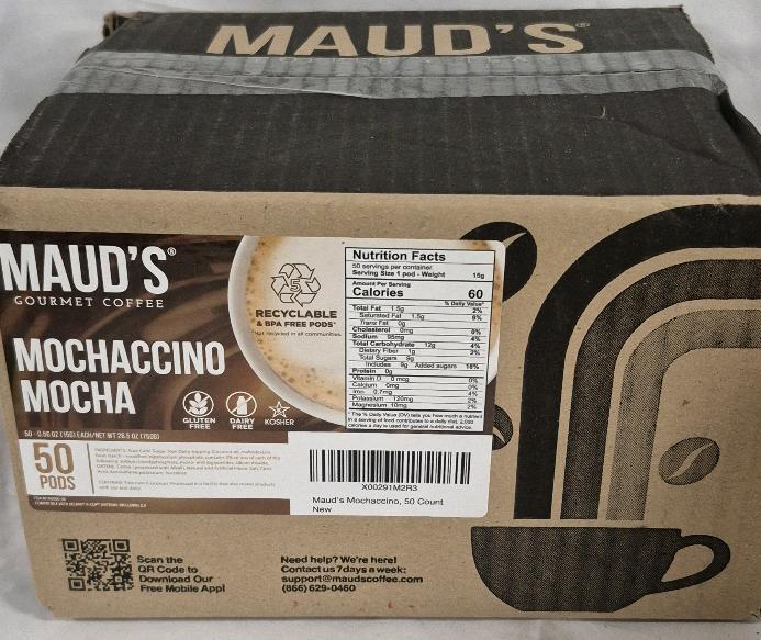 50 New Pods Maud's Gourmet Coffee Mochaccino Mocha . Best By 2027 MAR 5