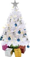 New White Tabletop Tree with LED Lights & Accessories
