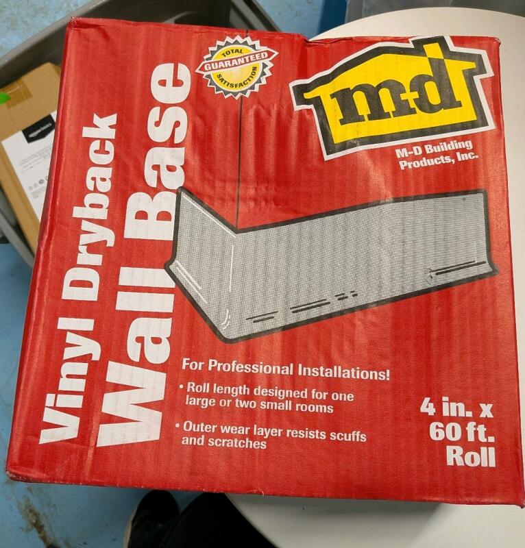 New MD Vinyl Dryback Wall Base.