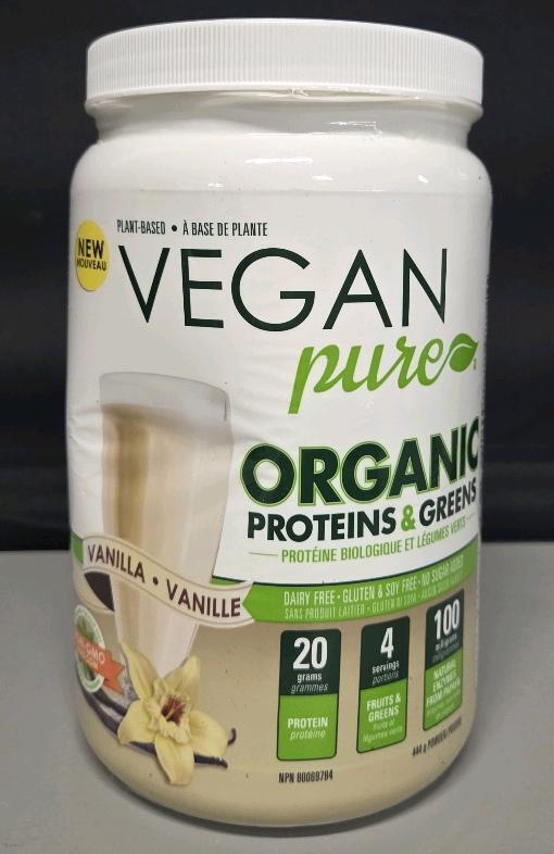 New Vegan Pure Organic Proteins & Greens Vanilla Flavor