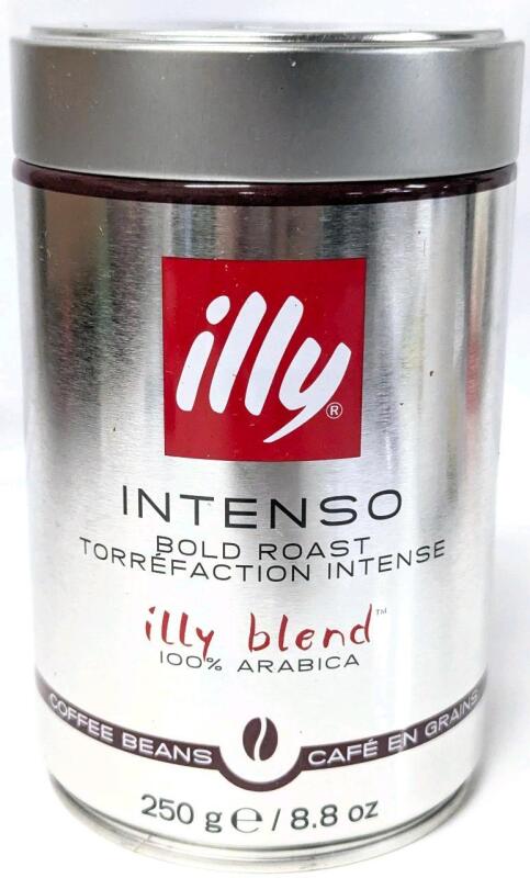 New ILLY Intenso Bold Roast 100% Arabica Whole Coffee Beans, Intense, Robust and Full Flavored With Notes of Deep Cocoa, 100% Arabica Coffee, No Preservatives, 250g Can [BB 04/2026]