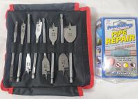 Shall 8pc. Drill Bit Set w/Case & Pow-R Wrap Pipe Repair .