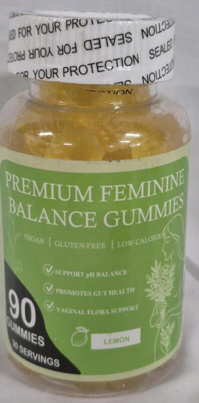 New 90 Premium Feminine Balance Gummies Supplement - Lemon