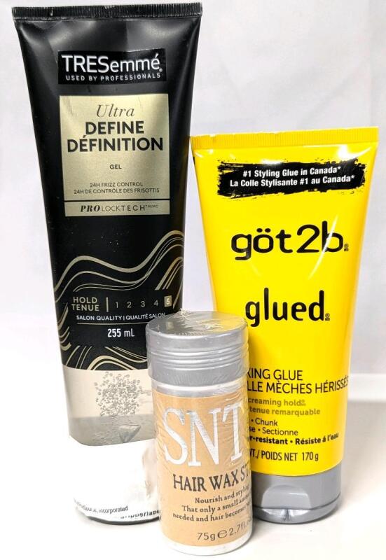 New TRESEMME Ultra Fine Definition Hair Gel, G&Ouml;T2B Glued Spiking Hair Glue & SNT Hair Wax Stick [EXP 05/2028]