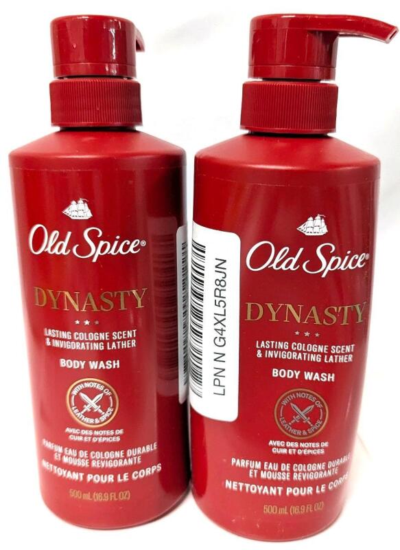 2 New OLD SPICE Dynasty Body Wash With Notes Of Leather & Spice