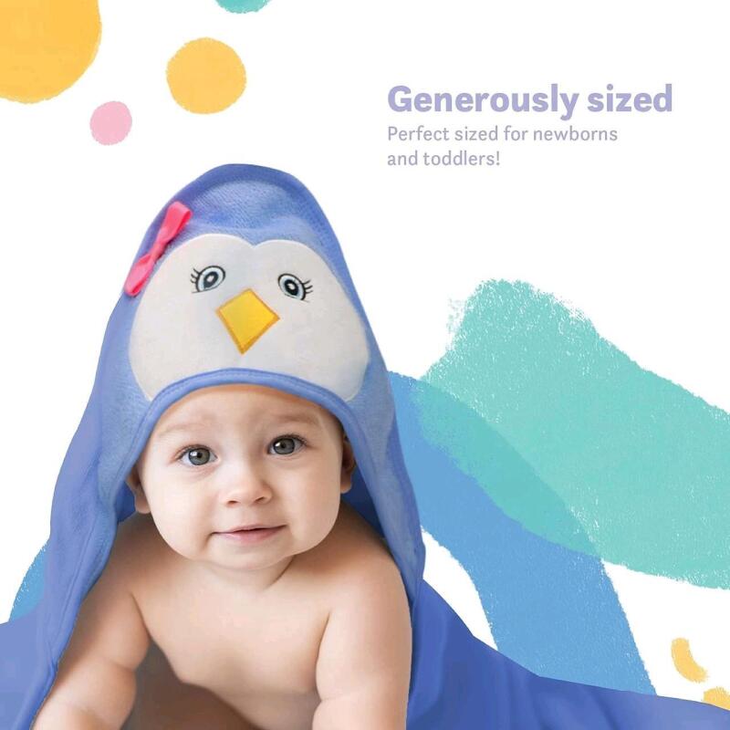 New Liname Organic Bamboo Penguin Hooded Towel For Infants