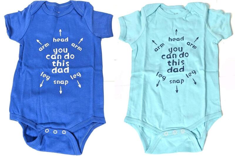 2 New Size 12-18 Months Adorable Funny "You Can Do This Dad" Baby Onesies