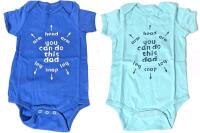 2 New Size 12-18 Months Adorable Funny "You Can Do This Dad" Baby Onesies