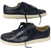 As-New Size 14 Men's COLE HAAN Grand Crosscourt II, Navy Leather Sneakers, Wear To Shoelaces From Transit