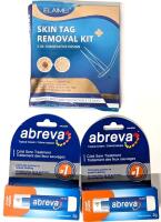 [EXP 01/2026 - 05/2029] 2 New ABREVA Cold Sore Treatments & Elaimei Skin Tag Removal Kit