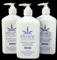 3 New HEMPZ Blueberry Lavender & Chamomile Herbal Body Moisturizers