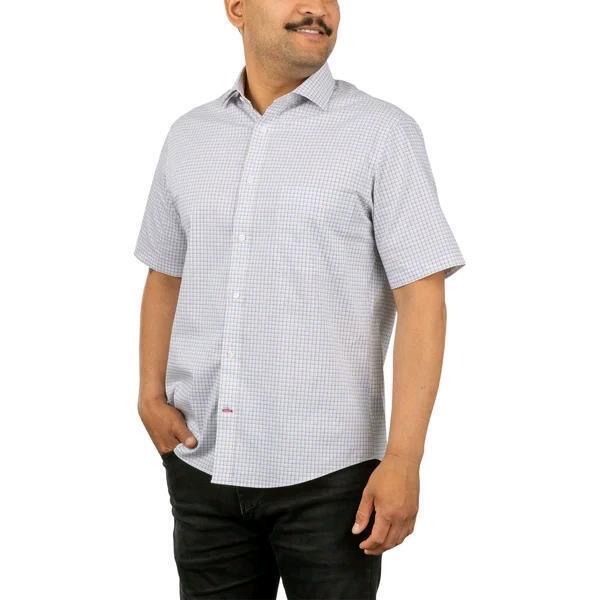 New Size LG (16-16&frac12;) Men's TOMMY HILFIGER All-Season Stretch Regular Fit Short-Sleeve Button-Up Shirt