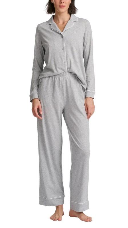 As-New Size MED Women's TOMMY HILFIGER Notch Collar Pajama Set, 2-piece, Sizing on Top Lighter Than Usual