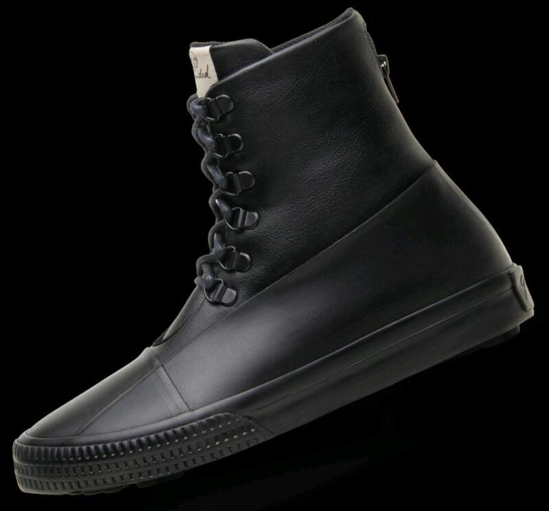 New Size 12 Men's GROUNDED PEOPLE [Billie Black] Handmade Classic Lace Up High Top Fashion Sneakers Comfortable Walking Shoes - Made with Cruelty Free Leather GRD004A-01
