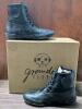 New Size 10W/8M GROUNDED PEOPLE [Billie Black] Handmade Classic Lace Up High Top Fashion Sneakers Comfortable Walking Shoes - Made with Cruelty Free Leather GRD004A-01 - 2