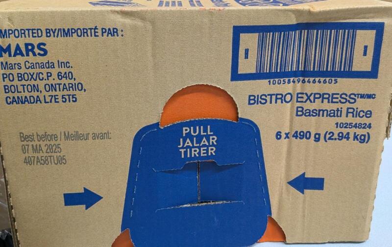 [BB 07 MA 2025] 6 New Uncle Bens Bistro Express Basmati Rice.