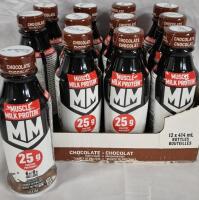 (BB MA 24 25) 12 New Muscle Milk Chocolate Protein Shakes
