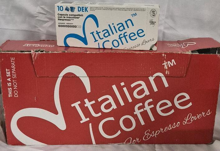 100 New Italian Coffee Decaf Espresso Capsules BB FEB 28 2026