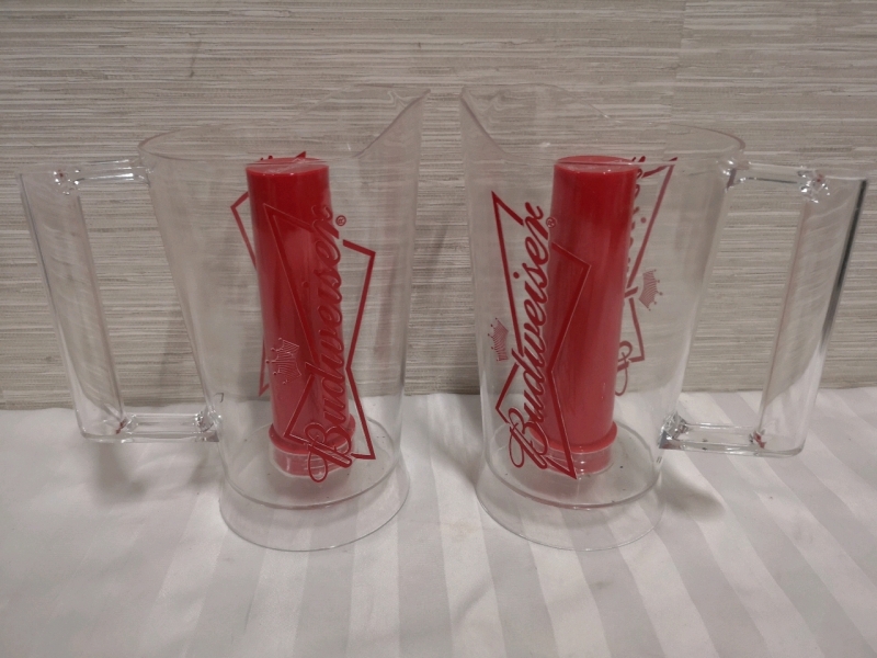 Budweiser Beer Pitchers with Ice Pack Inserts