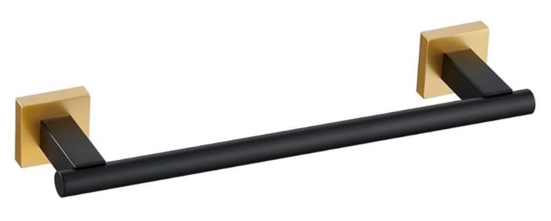 New Miyili SUS 304 Stainless Steel 12-Inch Towel Bar, Black and Gold