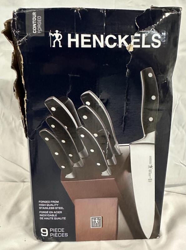New Henckels 9-Piece Knife Set with 8-Slot Knife Block - See Photos