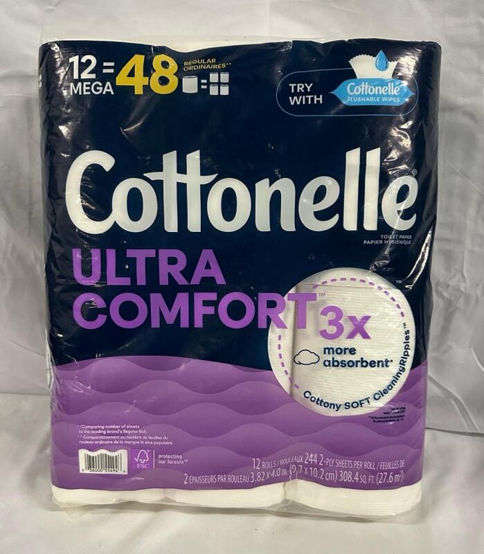 New Cottonelle Ultra Comfort Toilet Paper - 12 Mega Rolls