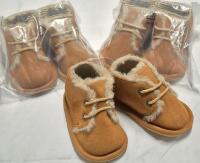 3 New sz 18-24 Mtns Sonsage Baby Fleece Booties Soft Sole - First Walking Shoes