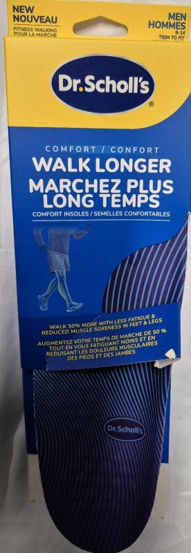 New sz 8-14 Men's Dr.Scholl's Shoe Insoles - Trim to Fit (Fitness Walking)