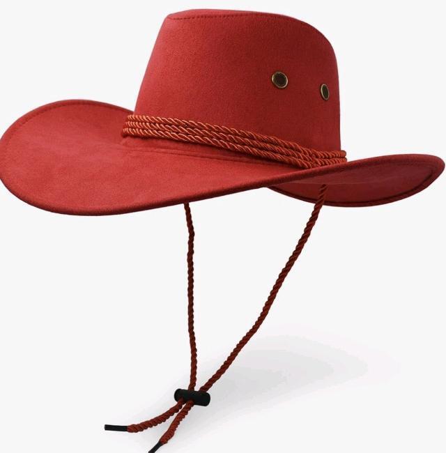 New UltraKey Cowboy Hat, Faux Felt Leather Suede Travel Cap Western Hat
