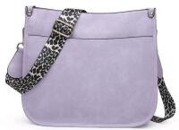 New KL928 Vegan Leather Crossbody Bag Purse With Woven Leopard Print Strap