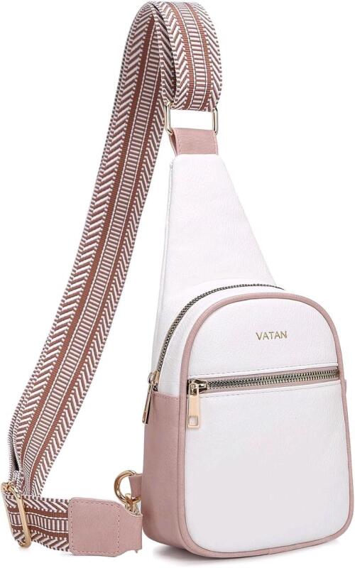 New New YALUXE Sling Bag for Women Vegan Leather Crossbody Bag Trendy Crossover Chest Purse