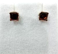 10KT White Gold Natural Garnet (0.86ct) Stud Earrings, Retail $400.00. Garnet is the birthstone for January. Made in Canada.