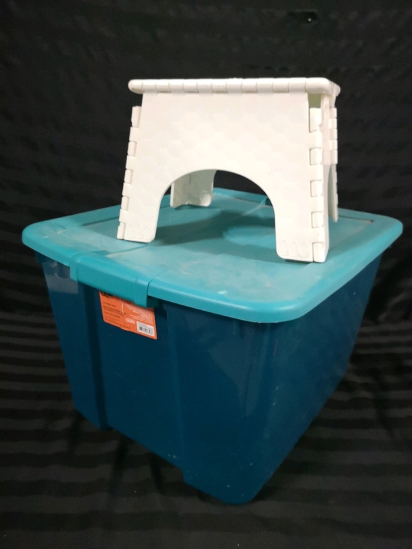 Storage Tote & Foldable Stepping Stool