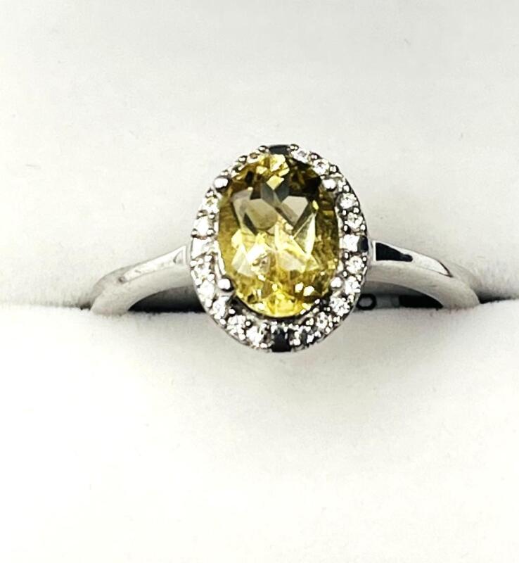 Sterling Silver Natural Citrine (1.06ct) with Natural White Topaz (0.04ct) Ring, Size , W/A $500.00. Citrine is the birthstone for November.