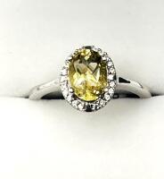 Sterling Silver Natural Citrine (1.06ct) with Natural White Topaz (0.04ct) Ring, Size , W/A $500.00. Citrine is the birthstone for November.