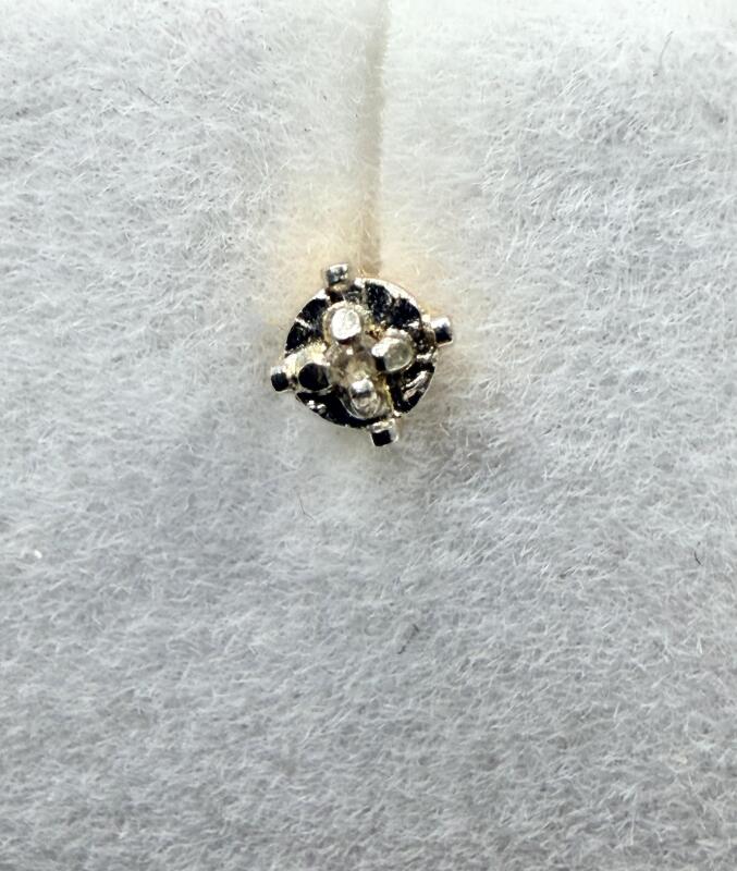 14KT Yellow Gold Natural Diamond (0.02ct) Earrings, W/A $1350.00.