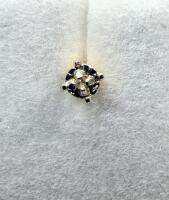 14KT Yellow Gold Natural Diamond (0.02ct) Earrings, W/A $1350.00.