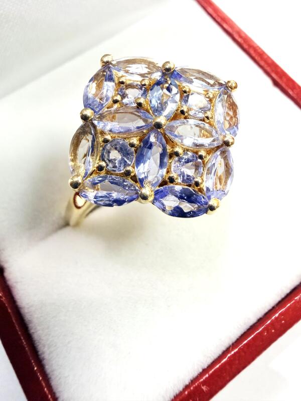 Gold Plated Sterling Silver Natural Tanzanite (1.20ct) Ring, Size 9, W/A $650.00. Tanzanite is the birthstone for December.
